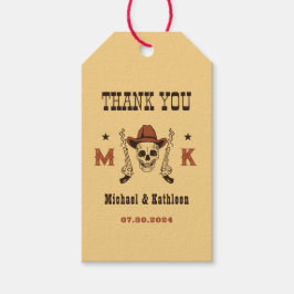 Western Cowboy Skull Monogram Country Wedding Geschenkanhänger