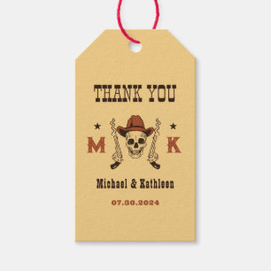 Western Cowboy Skull Monogram Country Wedding Geschenkanhänger