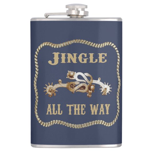 Western Cowboy Spurs Jingle Flachmann (Vorderseite)