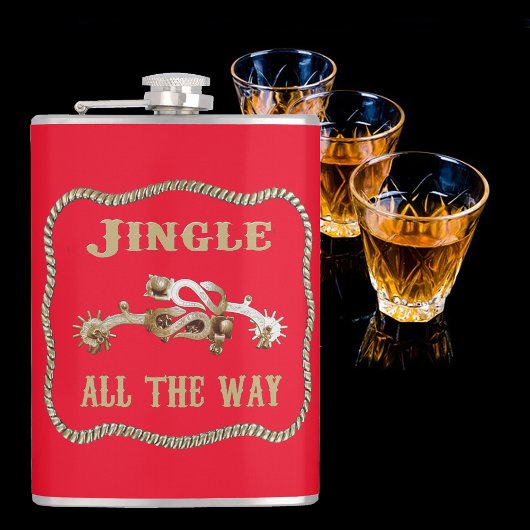 Western Cowboy Spurs Jingle Flachmann