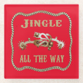 Western Cowboy Spurs Jingle Glasuntersetzer (Vorderseite)