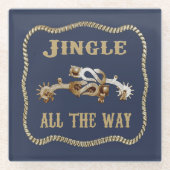 Western Cowboy Spurs Jingle Glasuntersetzer (Vorderseite)