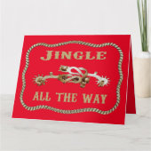 Western Cowboy Spurs Jingle Karte (Vorderseite)