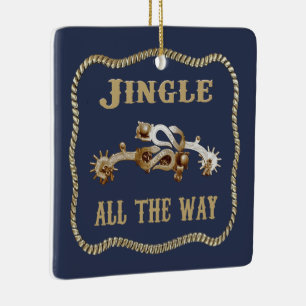 Western Cowboy Spurs Jingle Keramikornament
