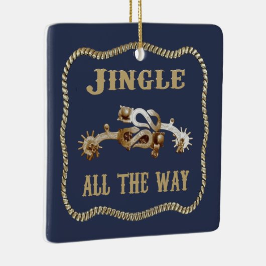 Western Cowboy Spurs Jingle Keramikornament (Rechts)