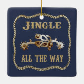 Western Cowboy Spurs Jingle Keramikornament (Rückseite)