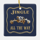 Western Cowboy Spurs Jingle Keramikornament (Vorderseite)