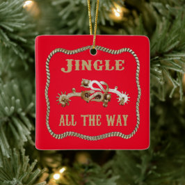 Western Cowboy Spurs Jingle Keramikornament