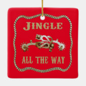 Western Cowboy Spurs Jingle Keramikornament (Rückseite)