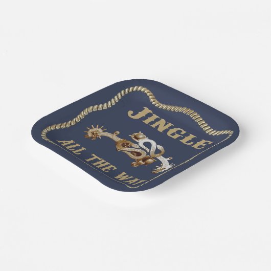 Western Cowboy Spurs Jingle Pappteller (Gewinkelt)