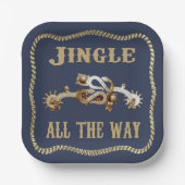 Western Cowboy Spurs Jingle Pappteller (Vorderseite)