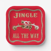 Western Cowboy Spurs Jingle Pappteller (Vorderseite)