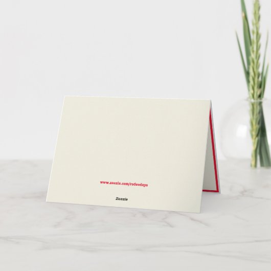 Western Cowboy Stiefel Blumenkuh verbergen Weihnac Karte (Rückseite)