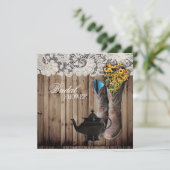 Western Cowboy Stiefel Bridal Tea Party Einladung (Stehend Vorderseite)