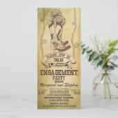 Western Cowboy Stiefel Einladungen für die Verlobu (Stehend Vorderseite)