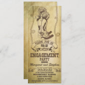 Western Cowboy Stiefel Einladungen für die Verlobu (Vorne/Hinten)