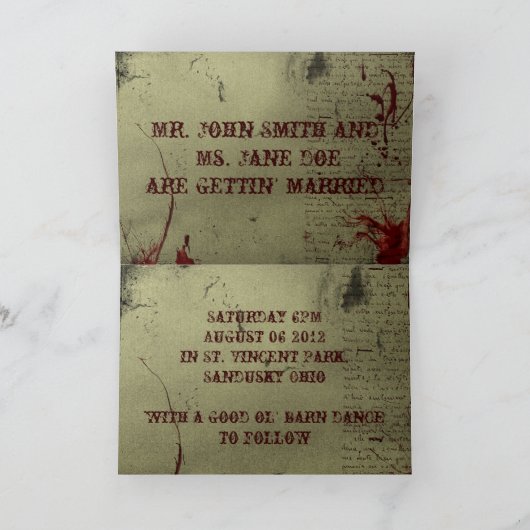 Western Cowboy Stiefel Hochzeit Dankeskarte (Innenseite)