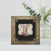 Western Cowboy Stiefel Hochzeit Einladung (Stehend Vorderseite)