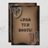 Western Cowboy Stiefel Hochzeit Einladung (Vorne/Hinten)