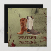 Western Cowboy Stiefel Hochzeit Einladung (Vorne/Hinten)