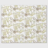 Western Cowboy Stiefel und Hut Geschenkpapier (Flach)