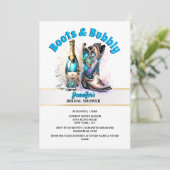 Western Cowboy Stiefelblase glänzend schimmernd sc Einladung (Stehend Vorderseite)