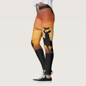 Western-Cowboy-sträubender Pferdesonnenuntergang Leggings (Links)