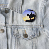 Western Cowboy Sunset Silhouette Button (Beispiel)