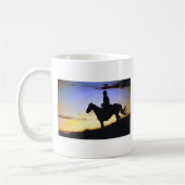 Western Cowboy Sunset Silhouette Kaffeetasse (Links)