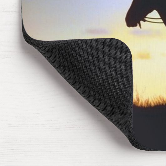 Western Cowboy Sunset Silhouette Mousepad (Ecke)