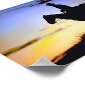 Western Cowboy Sunset Silhouette Poster (Ecke)
