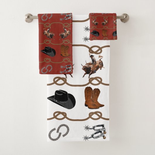 Western-Cowboy-Thema Badhandtuch Set (Insitu)