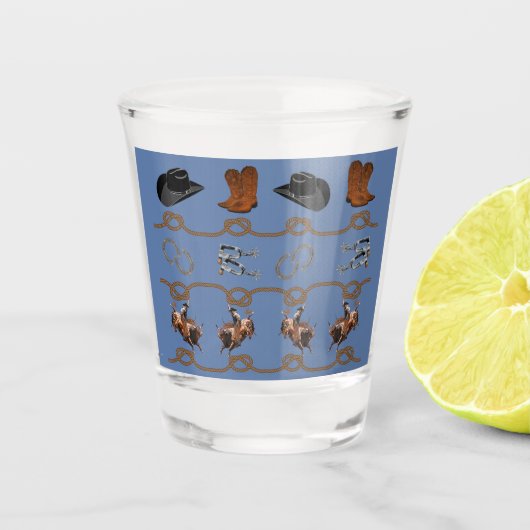 Western-Cowboy-Thema Schnapsglas (Vorderseite)