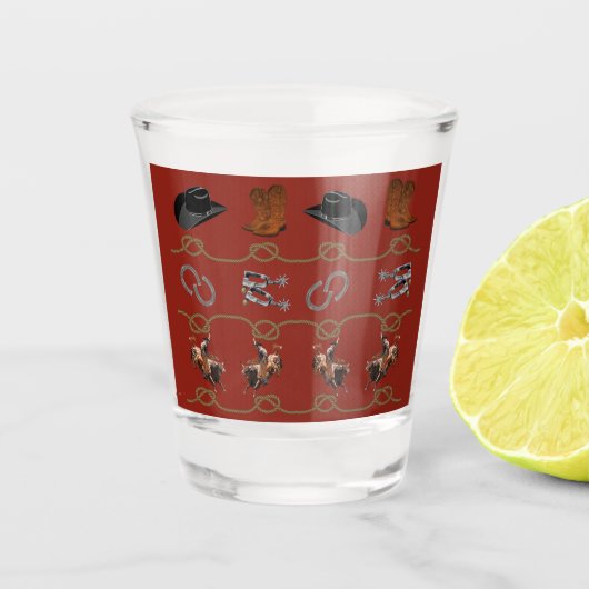 Western-Cowboy-Thema Schnapsglas (Vorderseite)