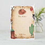 Western Cowboy Time Kapselnotizkarte Dankeskarte (Stehend Vorderseite)