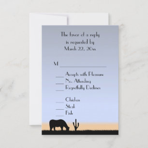 Western Cowboy UAWG mit Menüauswahl RSVP Karte