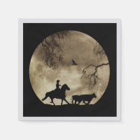 Western Cowboy und Pferd im Mondlicht
