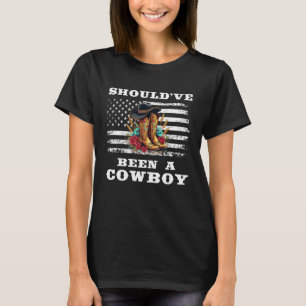 Western Cowboy USA Flag ich hätte Cowboy sein soll T-Shirt