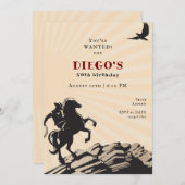 Western Cowboy Vaquero Wild West Adult Geburtstag Einladung (Vorne/Hinten)