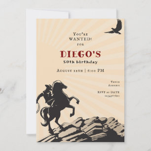 Western Cowboy Vaquero Wild West Erwachsenen-Gebur Einladung