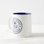 Western Cowboy Vintage Logos Monogram Trauzeugen Zweifarbige Tasse (Vorderseite Links)