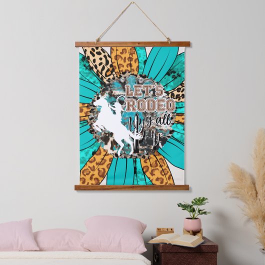 Western Cowboy Wall Art Wandteppich Mit Holzrahmen (Schlafzimmer)