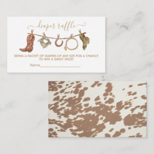 Western Cowboy-Wäscheleine Windelaufkleber Begleitkarte