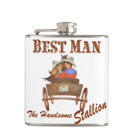 Western Cowboy Wedding Flask Trauzeugen Geschenk Flachmann