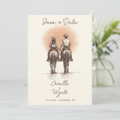 Western Cowboy Wedding Save the Date QR Code Einladung (Stehend Vorderseite)