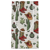 Western Cowboy Weihnachten Rot und Grün Kleine Geschenktüte (Vorderseite)