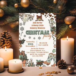 Western Cowboy Weihnachts-Party Einladung