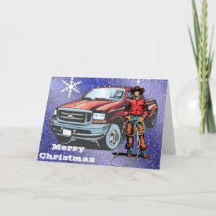 Western Cowboy Weihnachtskarte Feiertagskarte