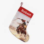 Western-Cowboy-wildes sträubendes Westpferd 2 Kleiner Weihnachtsstrumpf (Vorderansicht (hängend))