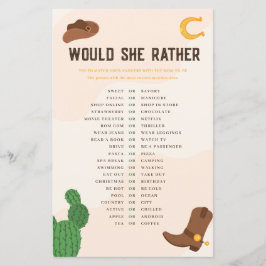 Western Cowboy wollte sie eher Baby Duschspiel